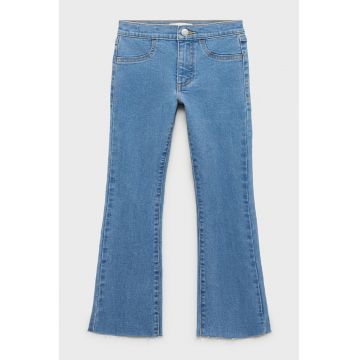 Blugi evazati cu model cu 5 buzunare - Albastru