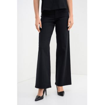 Blugi evazati cu talie inalta - Negru