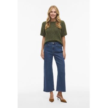 Blugi evazati cu talie medie - Albastru inchis