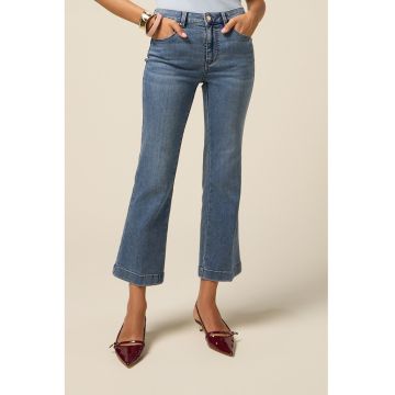 Blugi kick-flared cu talie medie - Albastru deschis
