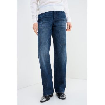 Blugi lejeri cu talie joasa - Albastru inchis