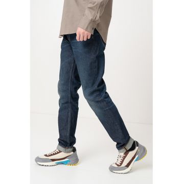 Blugi regular fit cu model cu 5 buzunare - Bleumarin