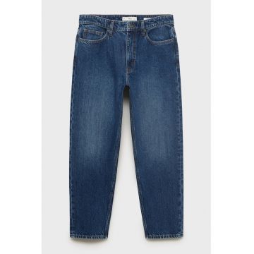 Blugi regular-fit cu model uni - Albastru inchis