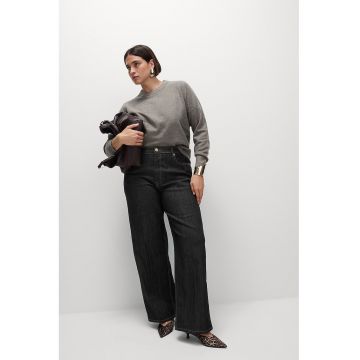 Blugi relaxed fit cu talie inalta - Negru