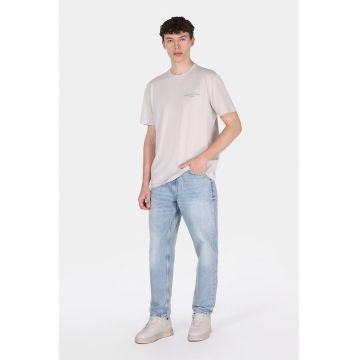 Blugi relaxed-fit cu talie medie - Albastru deschis melange