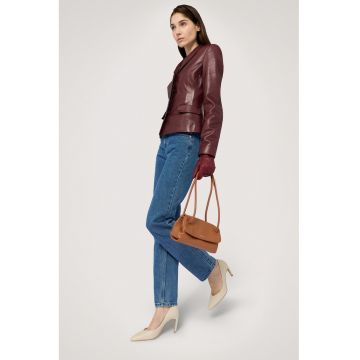 Blugi relaxed fit cu talie medie - Albastru