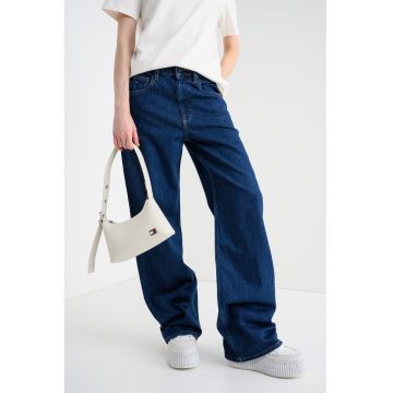 Blugi relaxed fit cu talie medie Mia - Albastru inchis