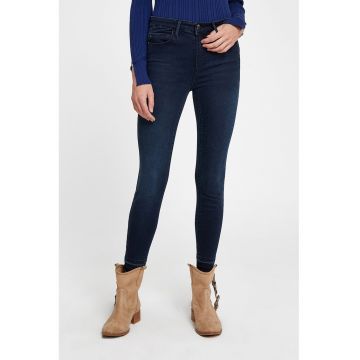Blugi skinny cu talie medie - Bleumarin