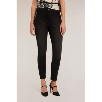 Blugi skinny cu talie medie - Negru