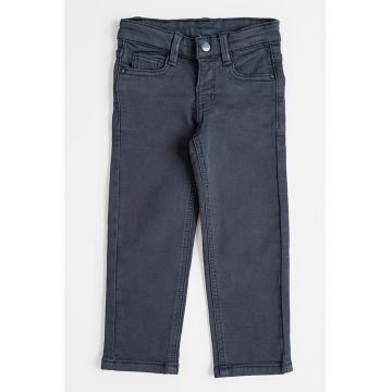 Blugi slim fit cu design 5 buzunare - Gri inchis