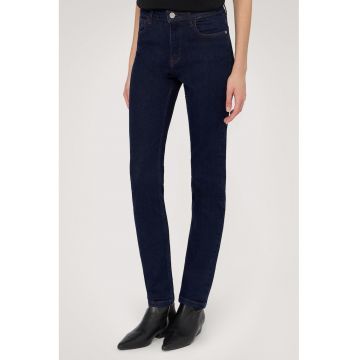 Blugi slim fit cu talie inalta - Albastru ultramarin