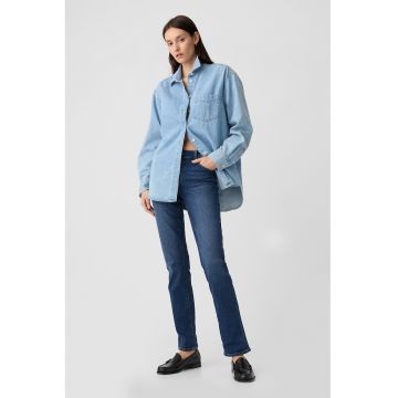 Blugi slim-fit cu talie medie - Albastru inchis