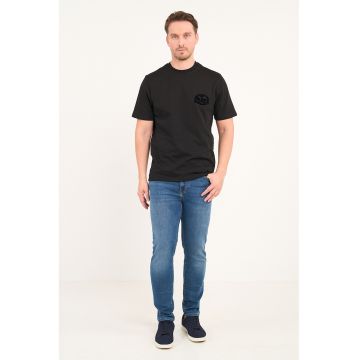 Blugi slim fit cu talie medie - Albastru pastel