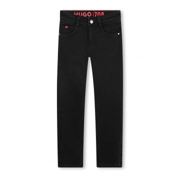 Blugi slim fit cu talie medie - Negru