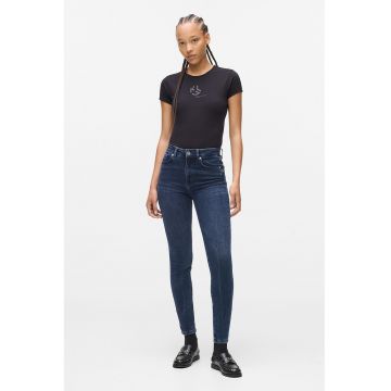 Blugi slim-fit din bumbac organic - Albastru petrol