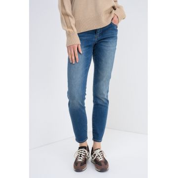 Blugi super skinny cu talie inalta - Albastru prafuit