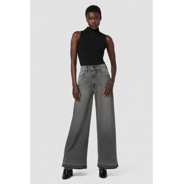 Blugi tip cullote cu talie inalta - Negru