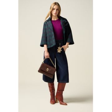 Blugi trei sferturi cu talie medie - Bleumarin