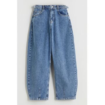 Blugi uni de bumbac - Albastru melange