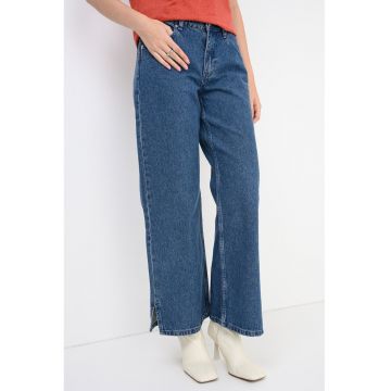 Bugi relaxed-fit cu talie medie - Albastru melange