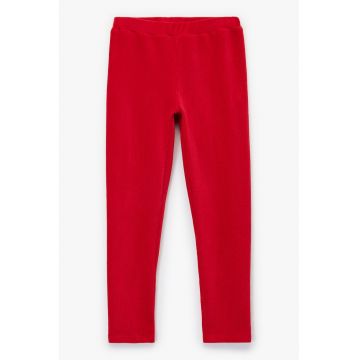 Colanti cu talie elastica - Rosu vermillion