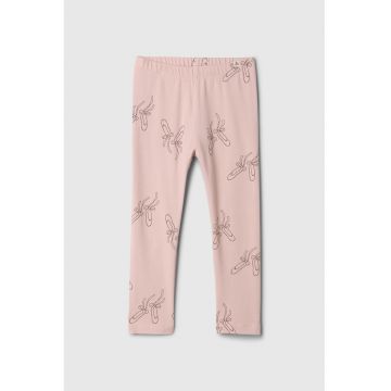 Colanti cu talie medie si imprimeu - Roz prafuit