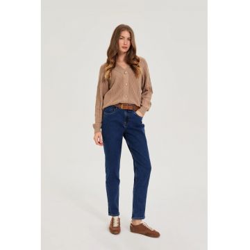 Jeans cu brau bleumarin - Bleumarin