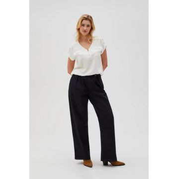 Jeans cu picioare largi bleumarin - Albastru inchis