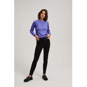 Jeansuri negre cu talie medie - Negru