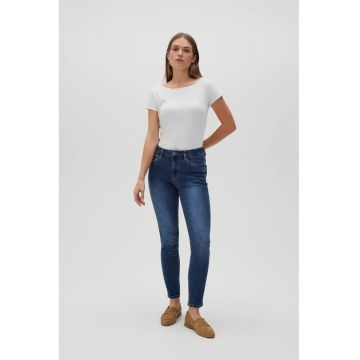 Jeansuri skinny -  bleumarin - talie medie - Bleumarin