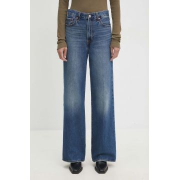 Levi's jeans RIBCAGE WIDE LEG femei, culoarea albastru marin A6081