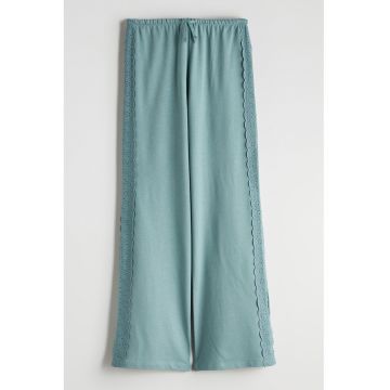 Pantaloni ampli cu snur - Verde menta