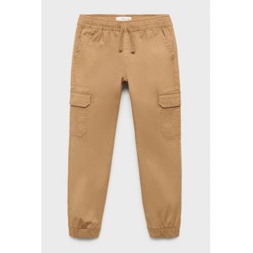 Pantaloni cargo din amestec de bumbac - Maro deschis