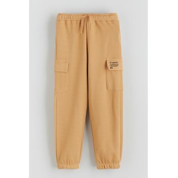 Pantaloni cargo din pique - Portocaliu persan