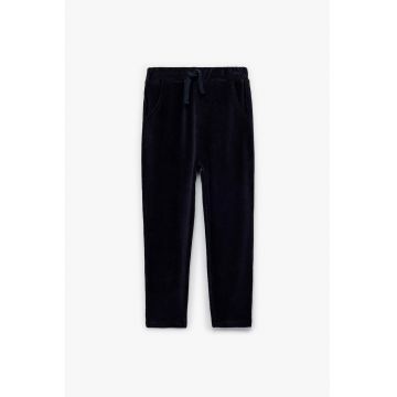 Pantaloni conici din amestec de bumbac - Albastru ultramarin