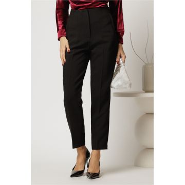 Pantaloni dama negri cu croi conic