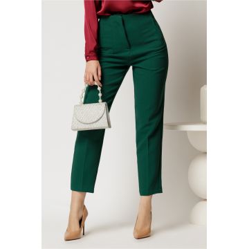 Pantaloni dama verzi cu croi conic
