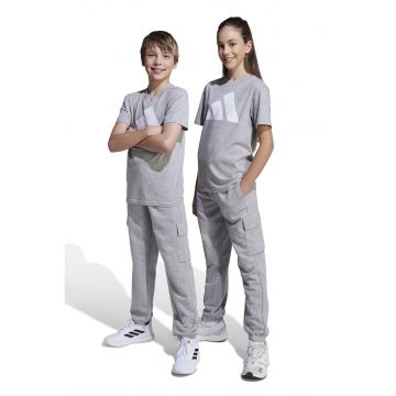 Pantaloni de trening cargo cu snur de ajustare - Alb/Gri melange