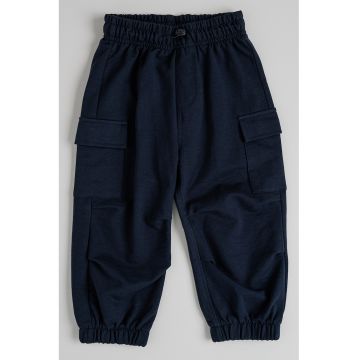 Pantaloni de trening cargo cu talie ajustabila - Albastru ultramarin