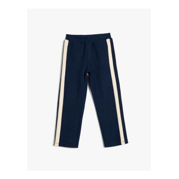 Pantaloni de trening cu garnituri laterale contrastante - Bleumarin