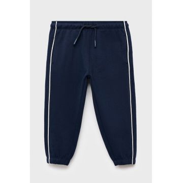 Pantaloni de trening cu snur si buzunare laterale - Alb/Bleumarin