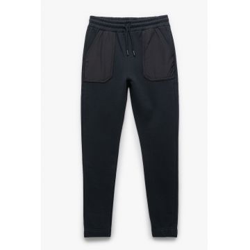 Pantaloni de trening cu talie medie - Bleumarin