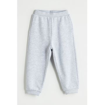 Pantaloni de trening cu talie medie - Gri deschis melange