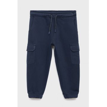 Pantaloni de trening de bumbac cu buzunare cu clapa - Bleumarin