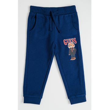 Pantaloni de trening din bumbac cu logo - Bleumarin