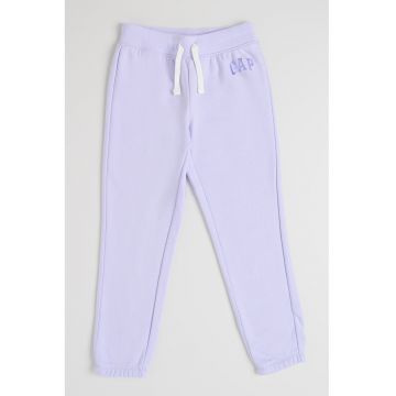 Pantaloni de trening din bumbac cu snur - Lila