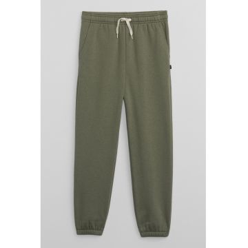 Pantaloni de trening din bumbac cu snur - Verde aquamarin