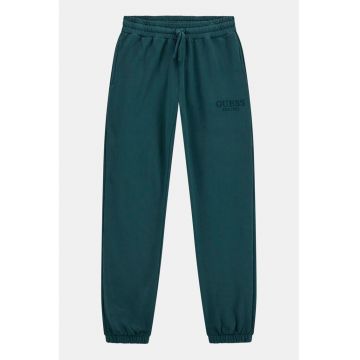 Pantaloni de trening din bumbac cu snur - Verde englez