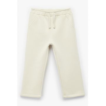 Pantaloni drepti cu snur - Bej deschis