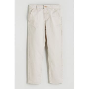 Pantaloni drepti din bumbac - Bej deschis